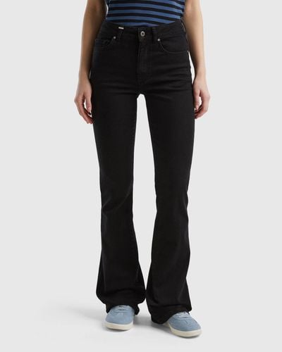 Benetton Stretch Flared Jeans - Black