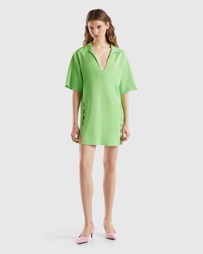 Benetton Polo Style Cut-out Dress - Green