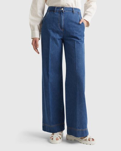 Benetton Wide Leg Jeans Trousers - Blue