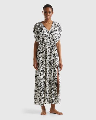 Benetton Dress With Floral Print - Black