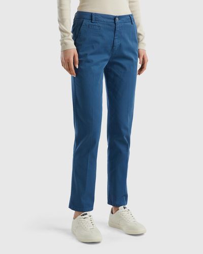 Benetton Air Force Blue Slim Fit Cotton Chinos - Black
