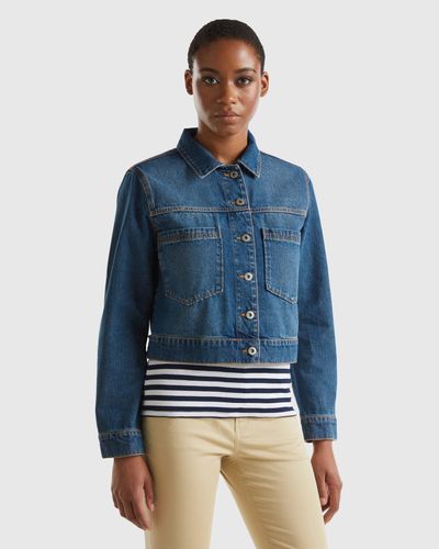 Benetton Denim Shirt With Recycled Cotton - Blue