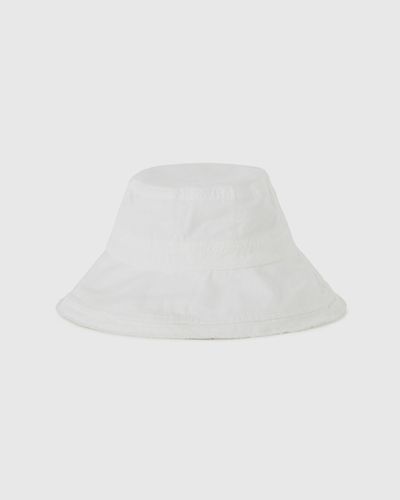 Benetton Cappello Bianco Stile Pescatore - Nero