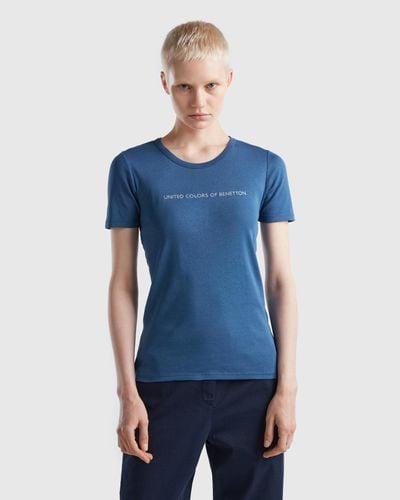 Benetton Gestreiftes T-shirt In 100% Baumwolle Mit 3/4-ärmeln in Schwarz |  Lyst DE