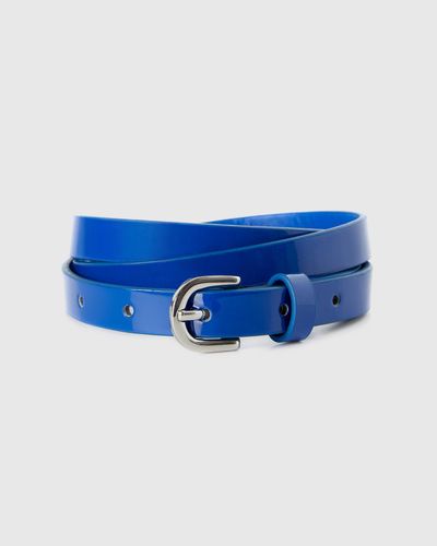 Benetton Blue Low Waist Patent Belt