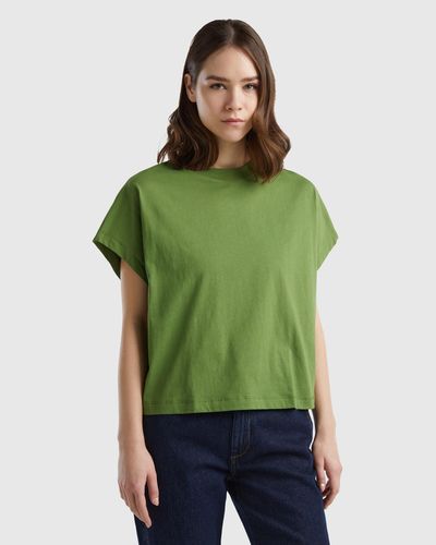 Benetton T-shirt Mit Kimonoärmel - Grün