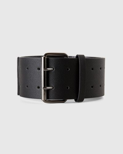 Benetton High Waist Belt In Imitation Leather - Black