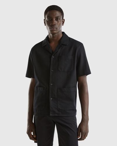Benetton Shirt In Modal® And Cotton Blend - Black
