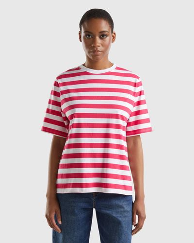 Benetton Striped Comfort Fit T-shirt - Red