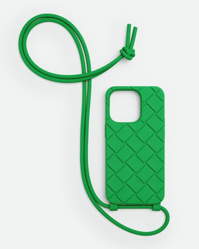 Bottega Veneta Custodia Per Iphone 14 Pro Con Tracolla - Verde
