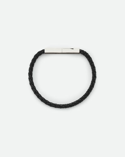 Bottega Veneta Bracciale Braid In Pelle - Metallizzato