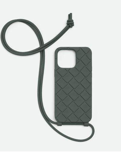 Bottega Veneta Custodia Per Iphone 14 Pro Max Con Tracolla - Bianco