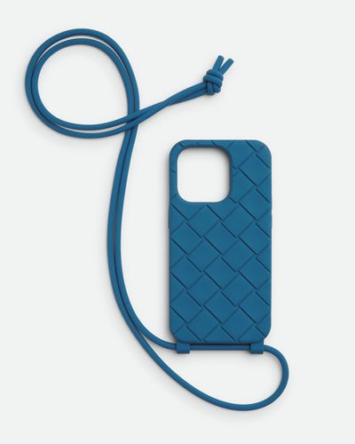 Bottega Veneta Custodia Per Iphone 14 Pro Con Tracolla - Blu