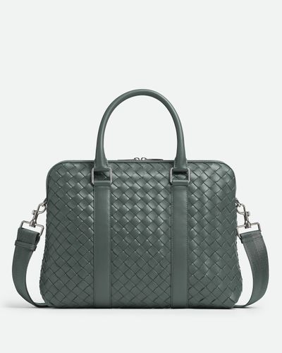 Bottega Veneta Borsa Business Sottile Intrecciato - Verde