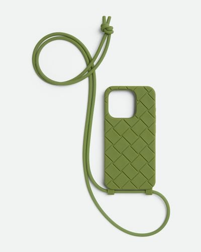Bottega Veneta Custodia Per Iphone 15 Pro Con Tracolla - Verde