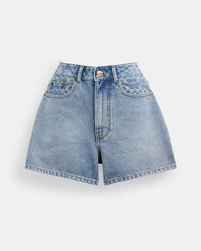 COACH Denim-Shorts aus Biobaumwolle - Blau