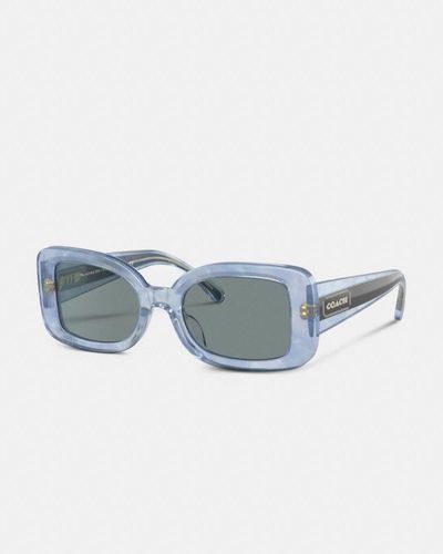 COACH Rechteckige Sonnenbrille mit Emblem - Mehrfarbig