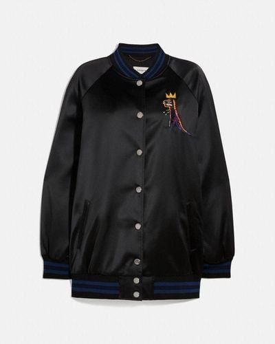COACH X Jean Michel Basquiat Oversized Varsity Jacket - Black