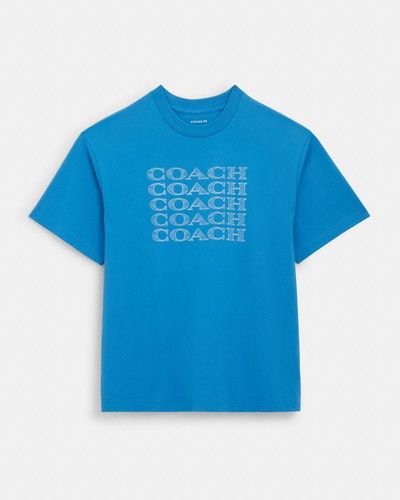 COACH T-shirt à superposition exclusif - Bleu