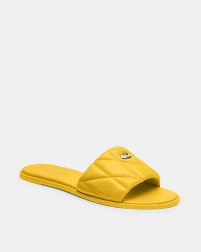 COACH Holly Sandal With Quilting - Yellow