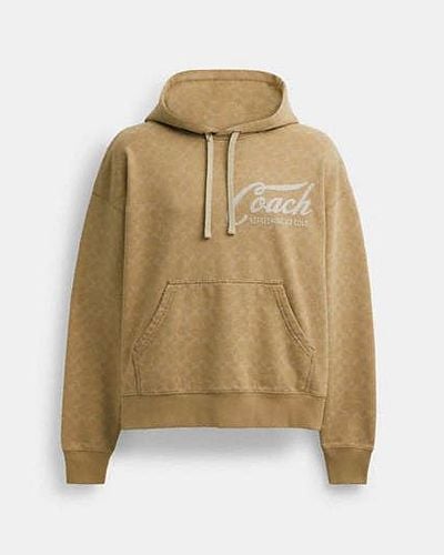 COACH Long Sleeve Relaxed Americana Pullover Hoodie - Green