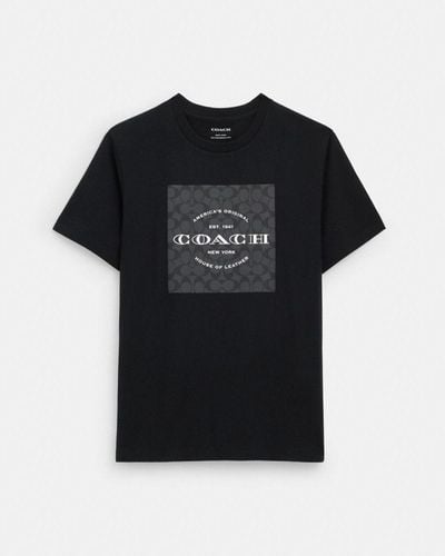 COACH T-shirt carré signature en coton biologique - Noir