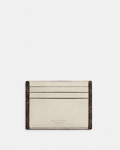 Shop Coach Monogram Plain Leather Logo Card Holders (CH163, CH162