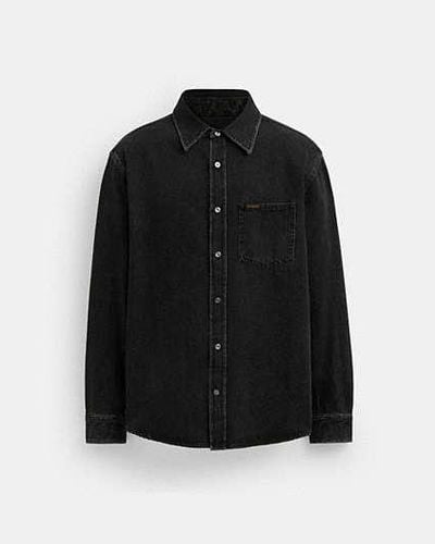 COACH Camisa de tela vaquera negra de algodón orgánico - Negro