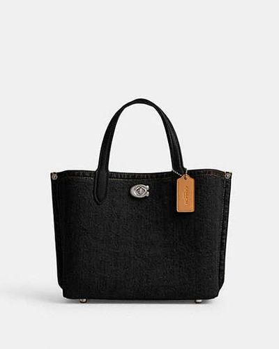 COACH Willow Tote Bag 24 - Black