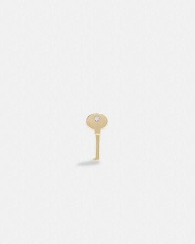 COACH Clou d'oreille unique clé en or 14 karats - Noir
