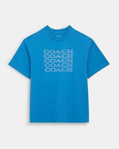 COACH Signature Stack T Shirt - Blue