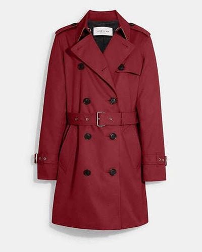COACH Solid Mid Trench - Red