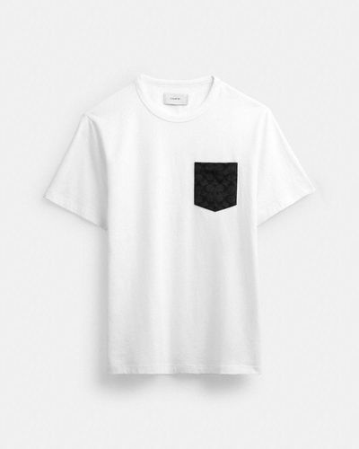 COACH T-shirt à poche Essentiel - Blanc