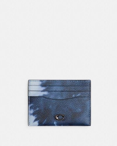 COACH Porte-cartes avec motif tie & dye - Bleu