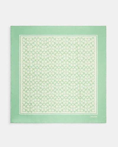 COACH Vintage Print Silk Scarf - Green