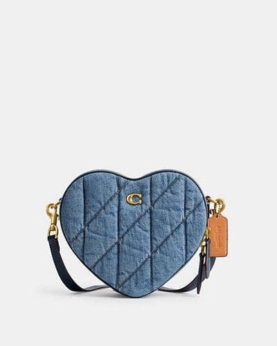 COACH Heart Crossbody Bag With Quilting - Blue