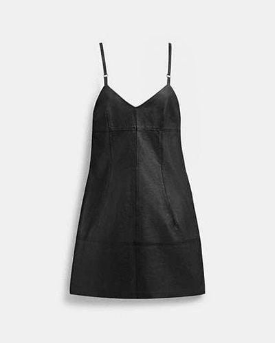 COACH Short Leather Dress - Black