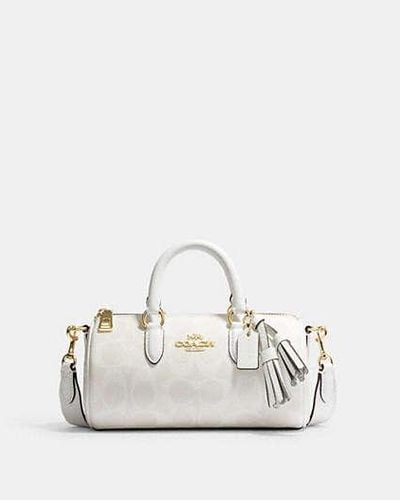 COACH Lacey Crossbody Bag - White | Leather - Black
