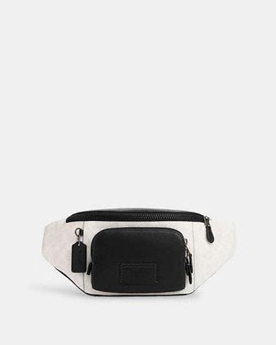 COACH Track Belt Bag White | Pvc - Black