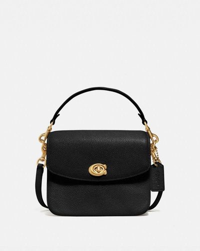 COACH Polished Pebbled Leather Cassie Crossbody 19 Black - Noir