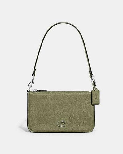 COACH Pouch Bag With Signature Canvas - Green