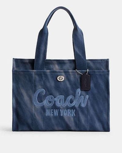COACH Cargo Tote Bag 42 With Tie Dye | Canvas - Blue