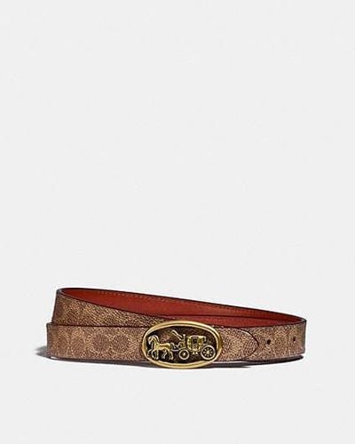 COACH Horse And Carriage Medallion Buckle Belt, Size X-small | Leather - Black
