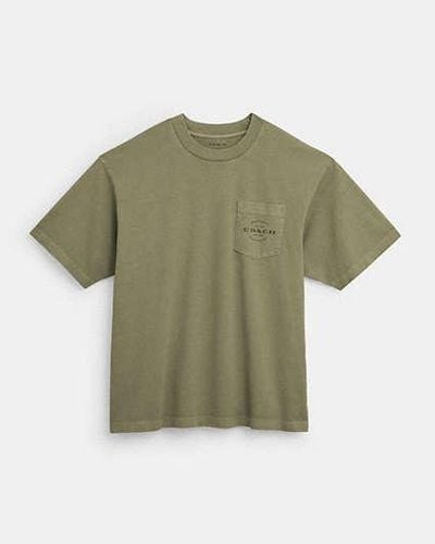 COACH T-Shirt mit Tasche - Grün