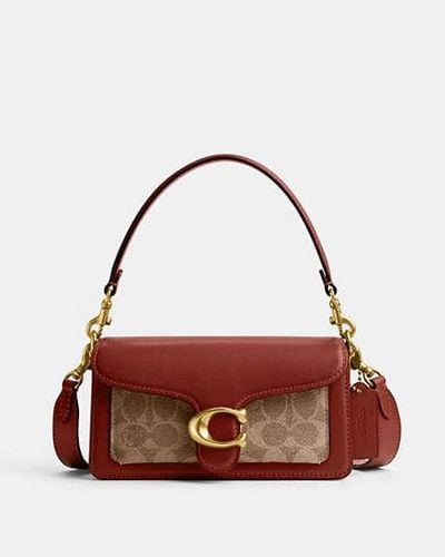 COACH Bolso de hombro Tabby 20 en lona de firma - Rojo