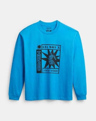 COACH The Lil Nas X Drop Sun langärmliges T-Shirt - Blau