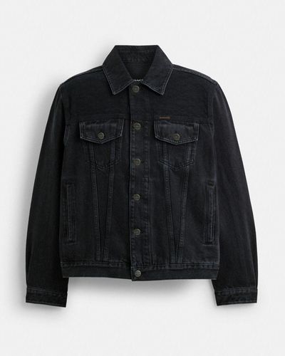 COACH Veste en denim noir en coton biologique