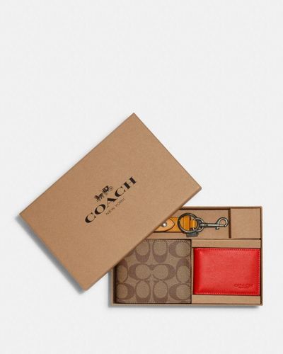 COACH Geschenkset mit 3-in-1-Portemonnaie aus Signature-Canvas - Blau