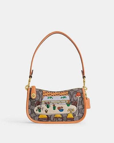 COACH Coach X Observed By Us Swinger 20 - Brown/gold | Cotton - White