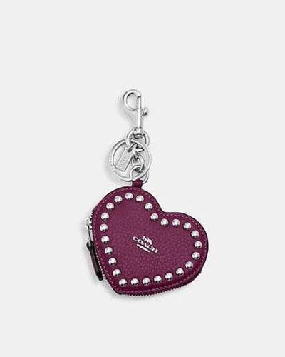 COACH Heart Pouch With Rivets - Purple